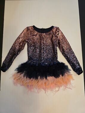 Curtain Call Costumes Blue & Pink Sequined & Feathered Tutu Style# J5348 Sz CME